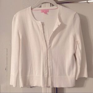 Lilly Pulitzer white crop cardigan